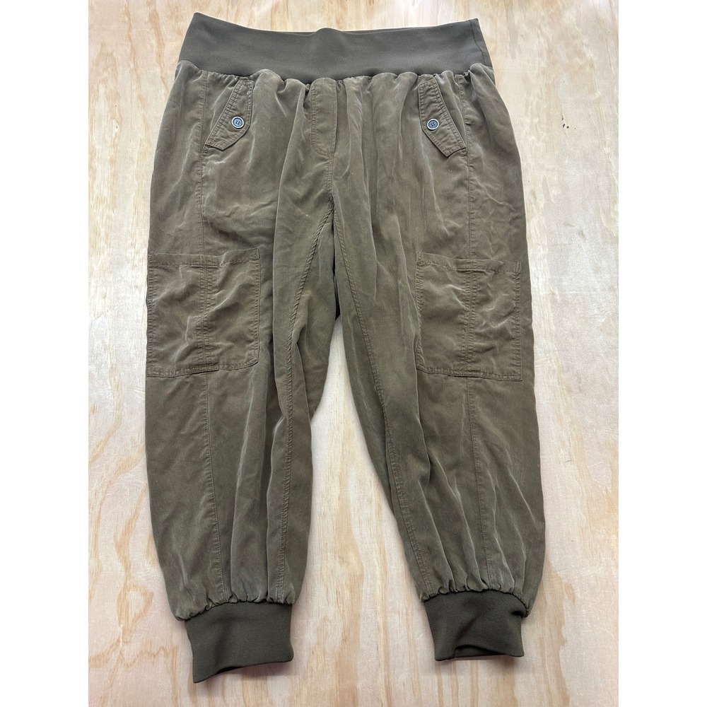 Maeve by Anthropologie Olive Green Cargo Jogger Pants Women 2X Elastic Waist